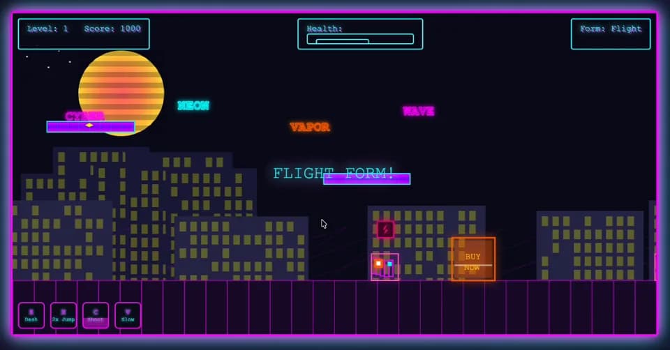 Vaporwave Platformer — Night City